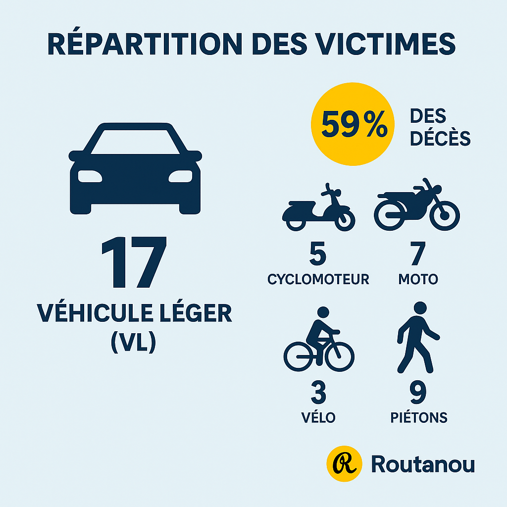 Nombre de décès au 10 octobre sur les routes de Guadeloupe