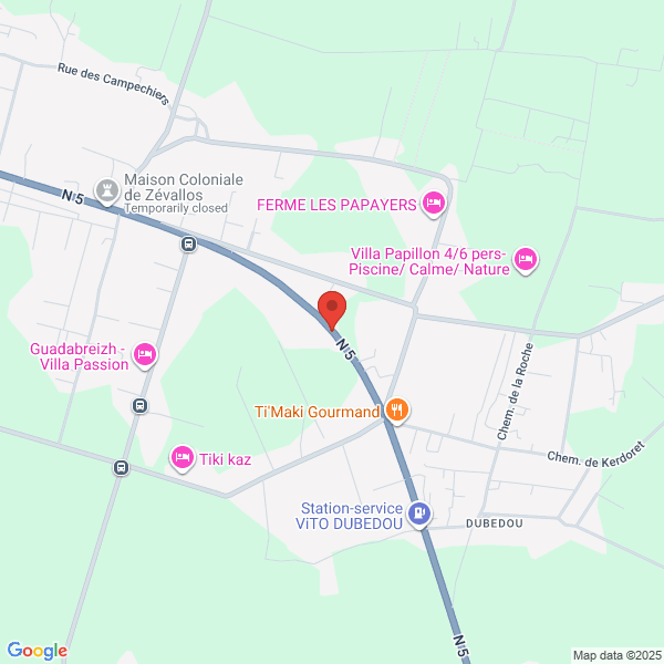 localisation de l’accident RN5 Dubédou Saint-François sur une carte de Guadeloupe