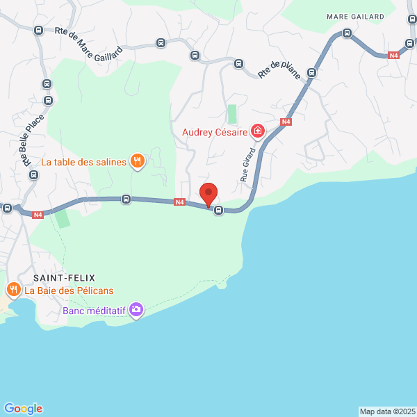 localisation accident sur la route N4 à Mare Gaillard