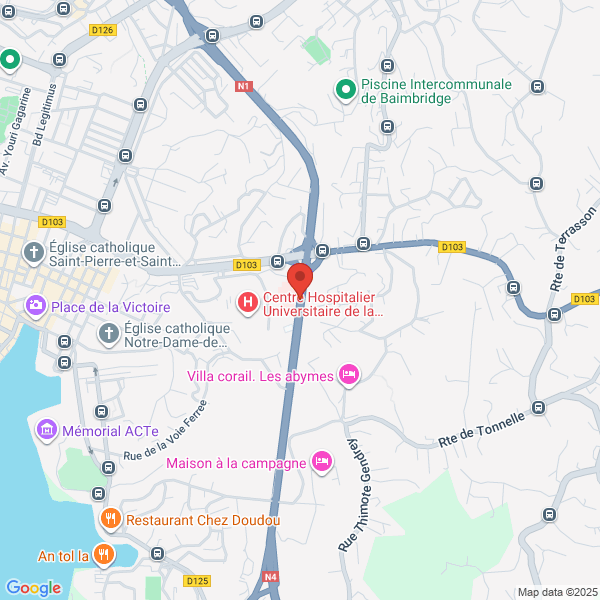 accident sur la N4 Abymes localisation N4 CHU