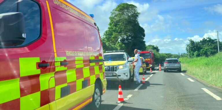 Accident RN1 Capesterre-Belle-Eau : 2 conducteurs grièvement blessés